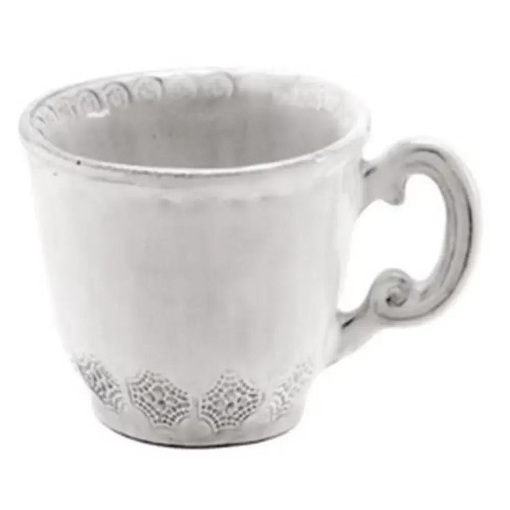 VIETRI INCANTO STONE WHITE-LACE MUG - 3 5/8